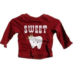 Crazy 8 Red Long Sleeve‎ Tee Sweet Tooth Design